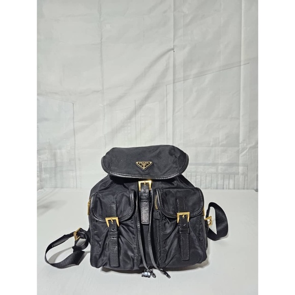 Prada Black Backpack with Gold Accents - Picture 2 of 13
